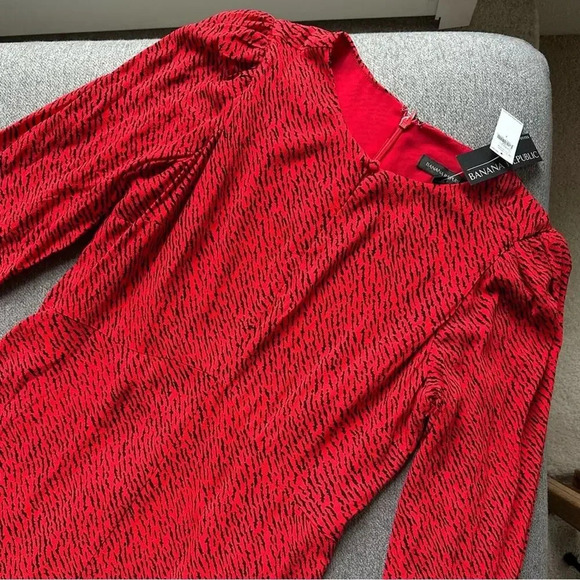 Banana Republic Puff Sleeve Mini Dress Size 8 - Picture 3 of 9